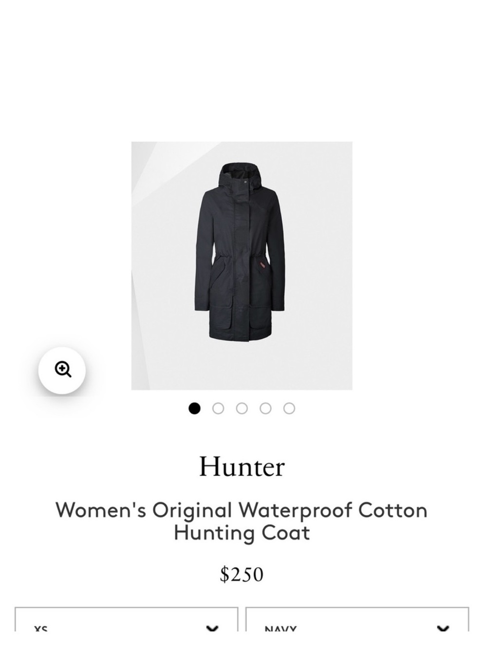 Hunter Women's Waterproof Cotton Hunting Coat xs